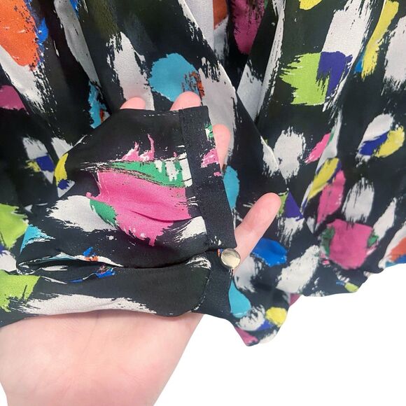 Vintage Liz Claiborne Wrap Front Long Sleeve Top Multi-Color, Women's Size Large - Picture 6 of 10